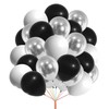 12" Latex Vibrant White, Black, Silver Colour Combination Plain Balloons