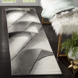 SAFAVIEH Hollywood Collection HLW716G Mid-Century Modern Non-Shedding Living Room Entryway Foyer Hallway Bedroom Runner, 2'3" x 8' , Grey / Dark Grey