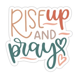ZURRAM Christian Faith Vinyl Waterproof God Jesus Prayer Quotes Sticker, Rise Up and Pray Religious Stickers Decals for Laptop Water Bottle Journaling