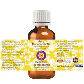 Deve Herbes Aceite de macadamia puro (macadamia ternifolia) de grado terapéutico natural prensado en frío, 10 ml