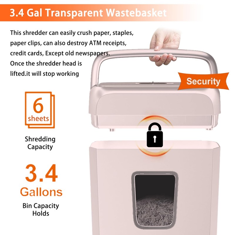 bonsaii Bonsaii Compact Design for Business Paper Shredder, 6-Sheet Cross-Cut,
