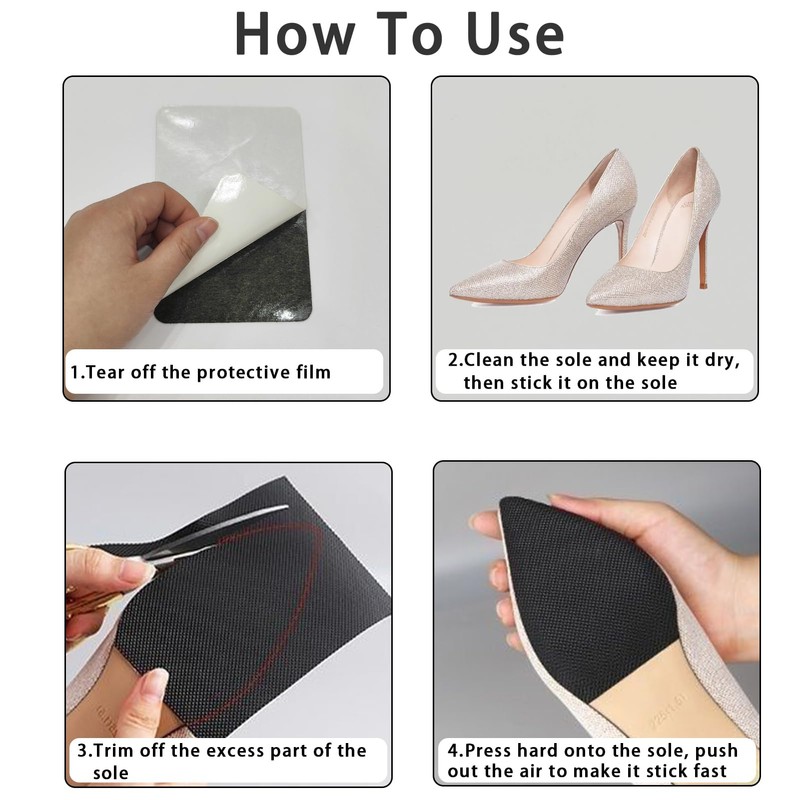 Hapforever 4PCS Shoe Sole Protector, Self-Adhesive Shoe Bottom Protector Sole