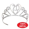 Beistle 60633-70 Glittered Metal "70" Tiara, Silver