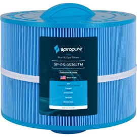 SpiroPure Replacement for Bullfrog 10-2870 Pleatco PBF36 PBF36-M Unicel 8CH-951 8CH-951AM Filbur FC-9949 Blue Media Hot Tub Spa Pool Replacement Cartridge (Long Thread)