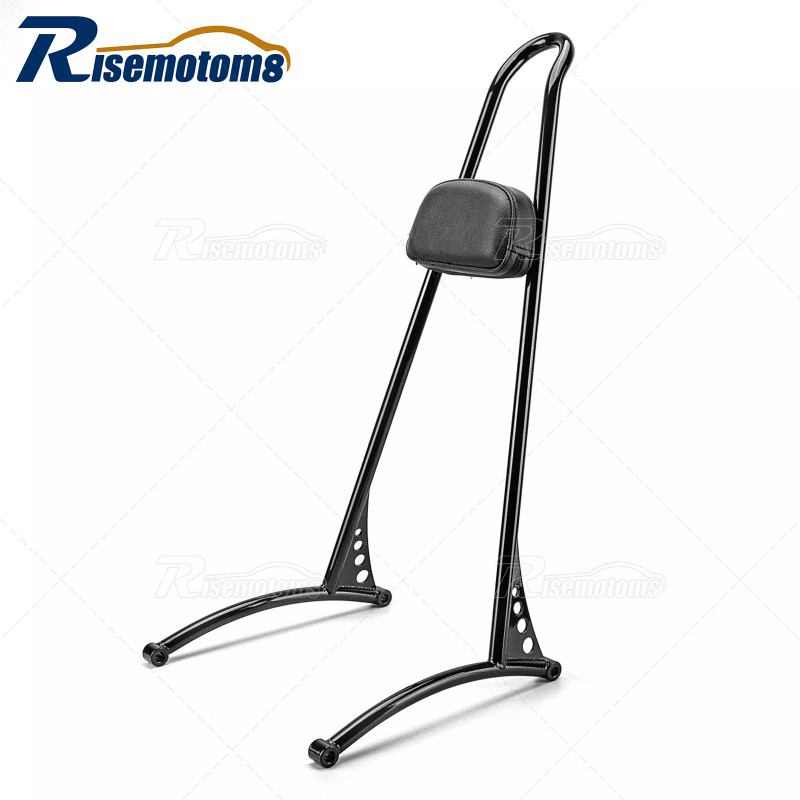 RI Gloss Black 24" Tall Passenger Sissy Bar Backrest w/Pad