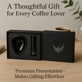 KNODOS Coffee Bean Dosing Cup and RDT Sprayer Gift Set Coffee Bar Accessories Ceramic Dosing Vessel/Single Dose Measuring Tray Kit