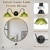 sunkryster Black Bathroom Vanity Light, 2-Light Vanity Light with Floral