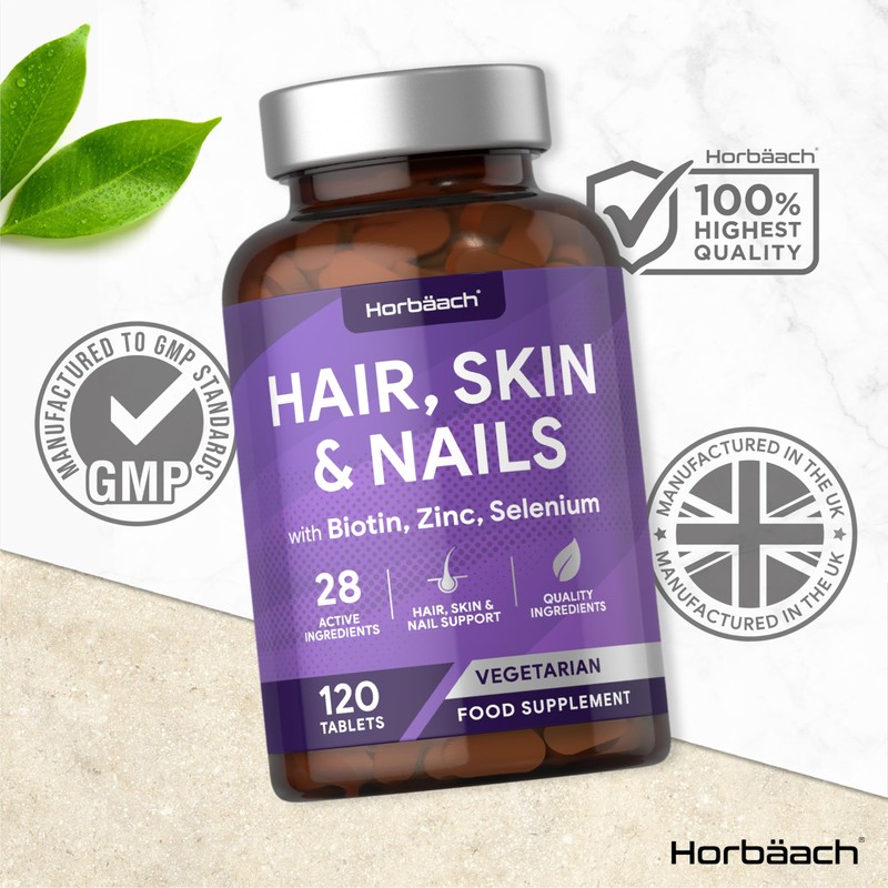 Hair Skin and Nails Vitamins | with Biotin, Zinc and