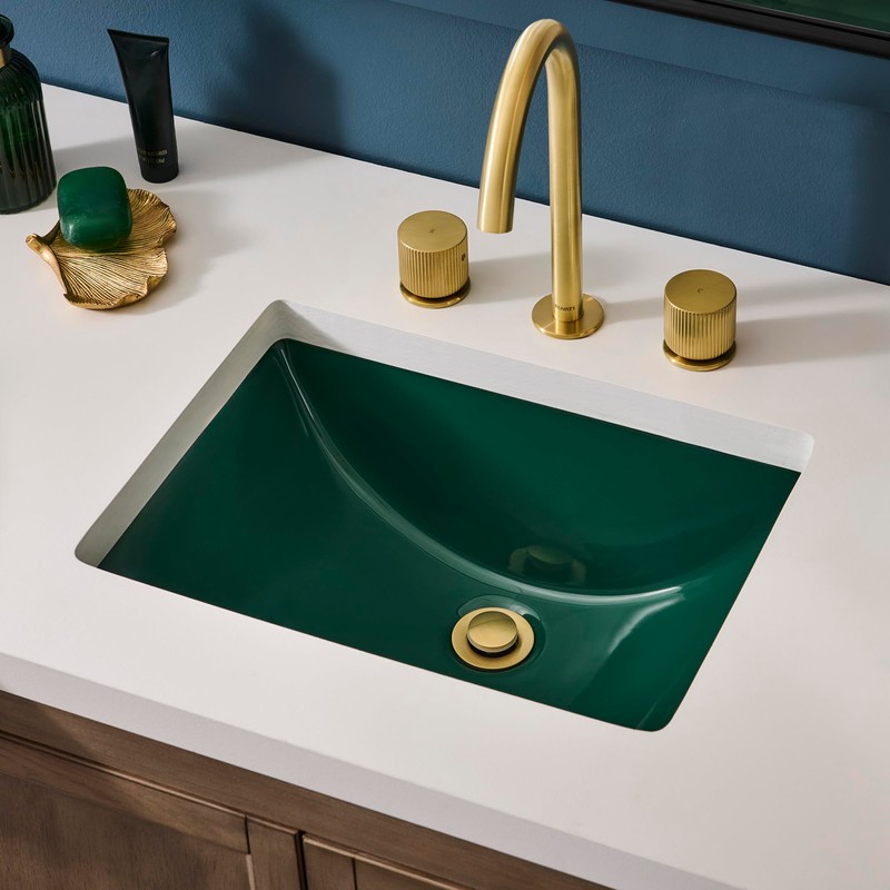 Ruvati 17 x 12 inch Undermount Bathroom Vanity Sink Emerald