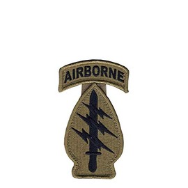 Special Forces New OCP Patch and Airborne Tab Sewn Together W/Hook Fastener (EA)