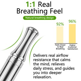 ASTOFLI Quit Smoking Breathing Necklace for Adults - Flavored Stress Breathing Necklace Stop Smoking for Women - Breathlink for Men Meditation Breathe Anxiety Whistle Necklaces inhaler Breathlace