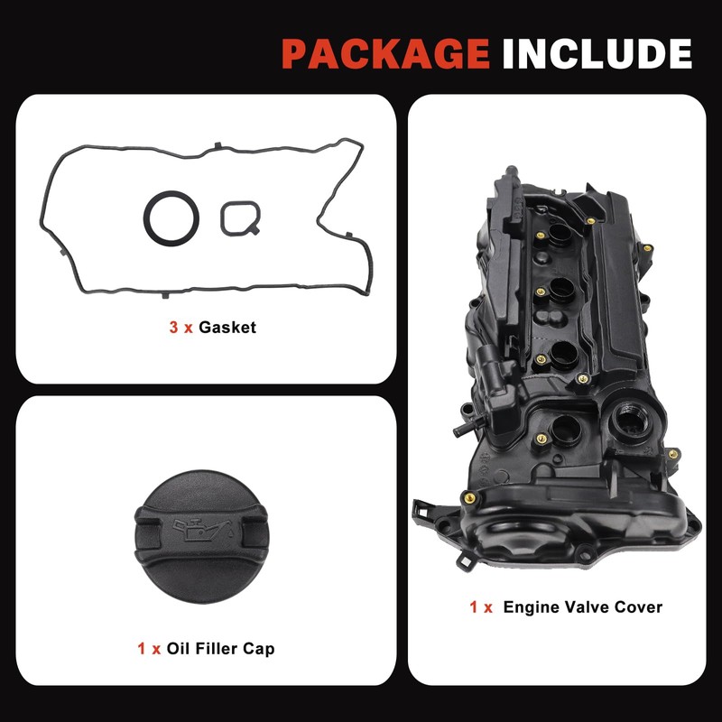 USTAR Engine Valve Cover with Oil Filler Cap and Gasket