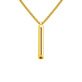 Anxiety Relief Breathing Necklace - Stainless Steel Silver Durable Pendant, Stress Relief, Breathlace for Men and Women, Meditation and Relaxation Gift (gold)