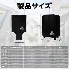 [Charming Club] Suit Case Cover 20 Inch Black Waterproof with Side Bag Carrying Case Rain Cover Luggage Cover Rainy Season Protection Scratch Resistant Dirt-Proof Fit All Types of Luggage, Ideal for