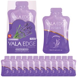 12 Pack 10ml Vala Edge Control Braiding Gel Pomade Strong Hold High Shine Made in Korea Beauty Styling Gel (Lavender)