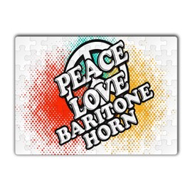 Makoroni -Peace Love Baritone Horn - Jigsaw Puzzle 80 pcs, DesF72