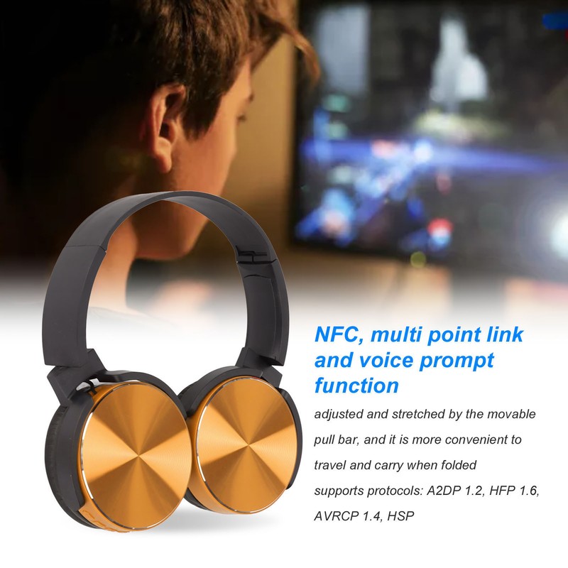 450BT Bluetooth Headset Subwoofer Adjustable Multifunctional Wireless Card Gaming Headset
