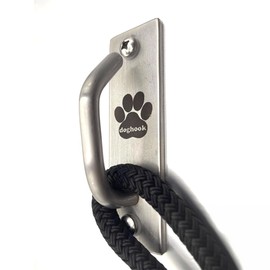Canine Hitch- Secure Dog Leash Parking Mounted Indoor – Outdoor Wall Hook - Tie Out Stainless Steel Practical Lead Management for Home & Business, Slim Compact