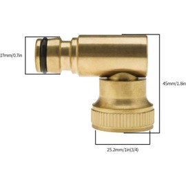 Hydrogarden 2 x Garden Hose Elbow Connector 90 Degree Hose Elbow Fitting Quick Twist Connector 3/4" Garden Hose Thread