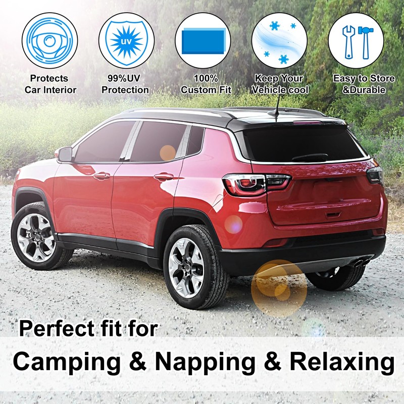 TINGLU Window Shades for Jeep Compass 2017-2024 Accessorie Car Side