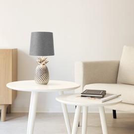 Navaris Navaris 2x Lampenschirm Tischlampe E27 rund - 16,2x15,3x22cm - Lampenschirme fr Tischlampen Set - E 27 Leuchtenschirm - Grau Gold