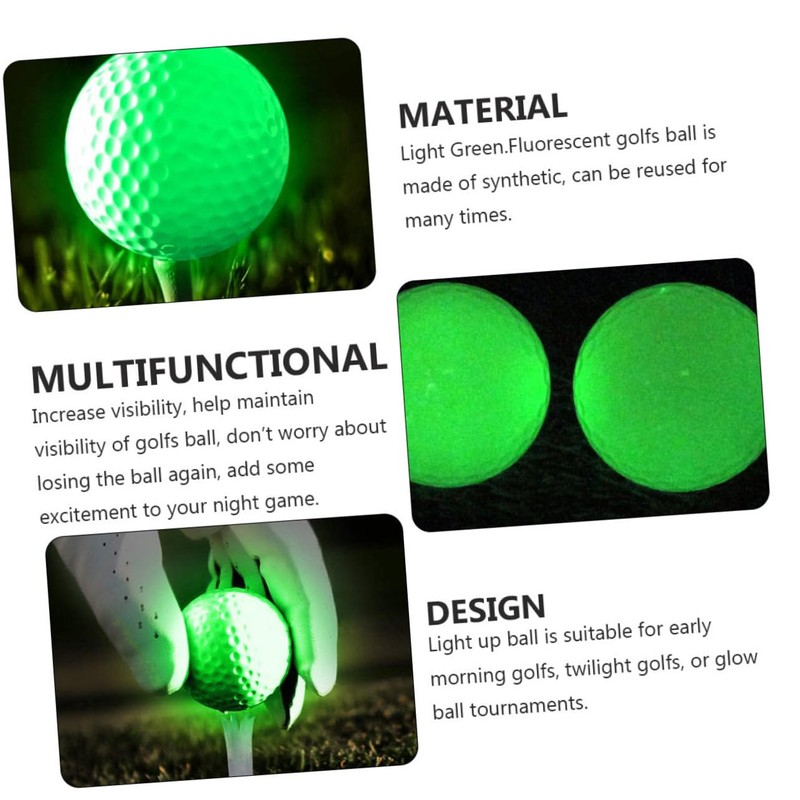 Generic 6pcs Fluorescent Glow Dark Led Golf Balls Night Practice