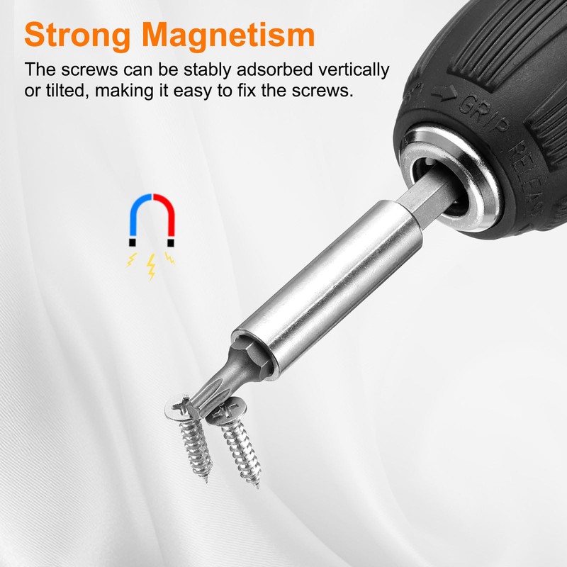 sourcing map Magnetic Bit Holder 2.4" Length 1/4" Hex Shank