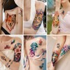 77 Sheets Flower Lion Tiger Temporary Tattoo for Women Men,