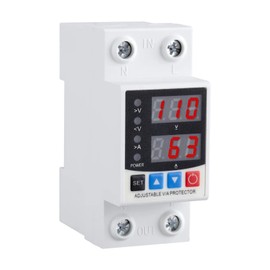 Smart Circuit Breaker with Energy Monitoring - Adjustable 1-63 Amp AC110V DC85-300V Over/Under Voltage & Overcurrent Protection Intelligent Relay Reset Protector，Din Rail Mount