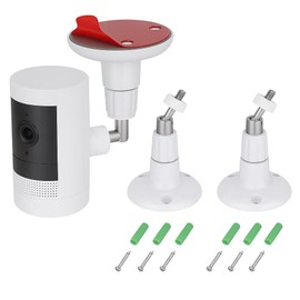 Mount for Ring Stick Up Camera, Outdoor Cam Plus, 360 Degree Adjustable Adhesive Bracket No Drill, Wall Mounts, Perfect View Angle for Your Surveillance Camera System - White
