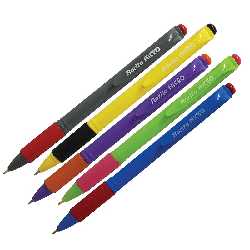 rorito 5 x 0.7mm Tip Niceo BLUE Retractable Ballpoint Pens