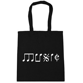 Hippowarehouse Music Note Type Tote Shopping Gym Beach Bag 42cm x38cm, 10 litres