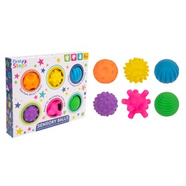 RSW Pack Of 6 Baby Sensory Balls Assorted Textures For Motor Skills & Development And Perfect Colour Teaching Learning