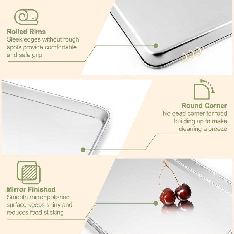 TeamFar Baking Sheet with Rack Set (3 Pans + 3