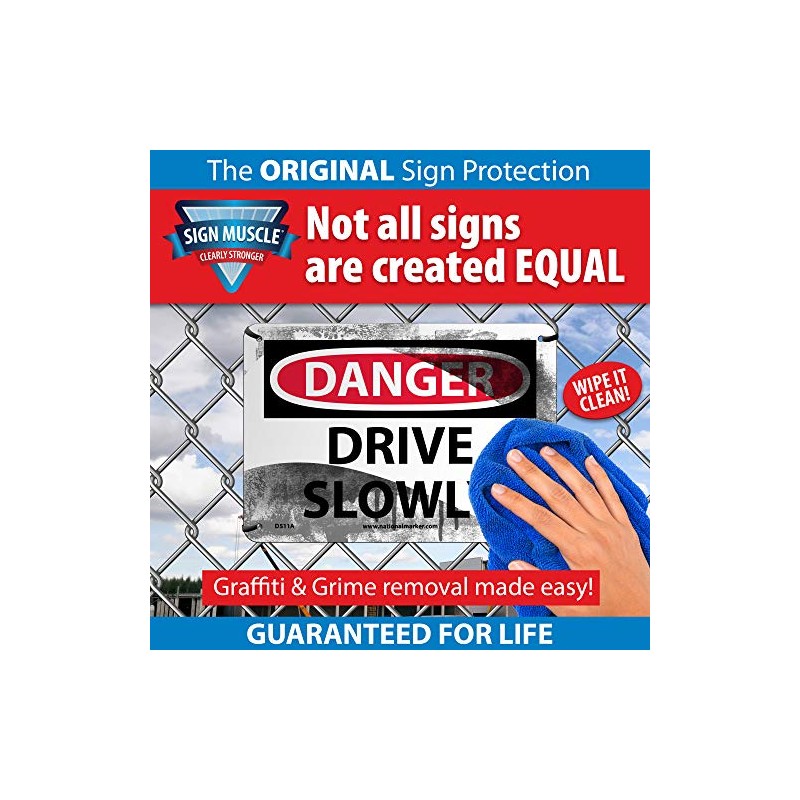 NMC S52P Warning Sign with Graphic, "BIOHAZARD", 7" Width x