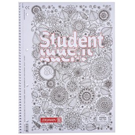 Brunnen 1067427 Notepad/College Pad Student Zenart (A4, Squared Line Style 28, 90 g/m², 80 Sheets) Pack of 10