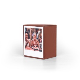 Leonuliy Picture Frame Storage Box for Instax Wide 300/400 & Polaroid Films Instant Camera, 5 Inch Photo Frame and Containers, PU Leather Material and Magnetic Snap. (Brown)