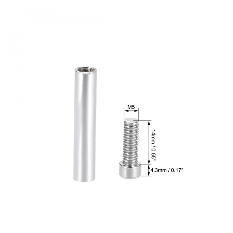 uxcell 1/4 Dia x 1-3/16"(6.8x30mm) Standoff Screws Wall Mount Sign