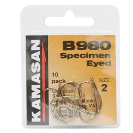 Kamasan B980 Barbed Specimen Eyed Hooks - Size 2, One Size