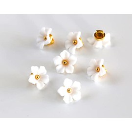 GANSSIA Flower Buttons for Sewing Plastic Craft Button 13mm(0.52 inch) White Color Pack of 30pcs