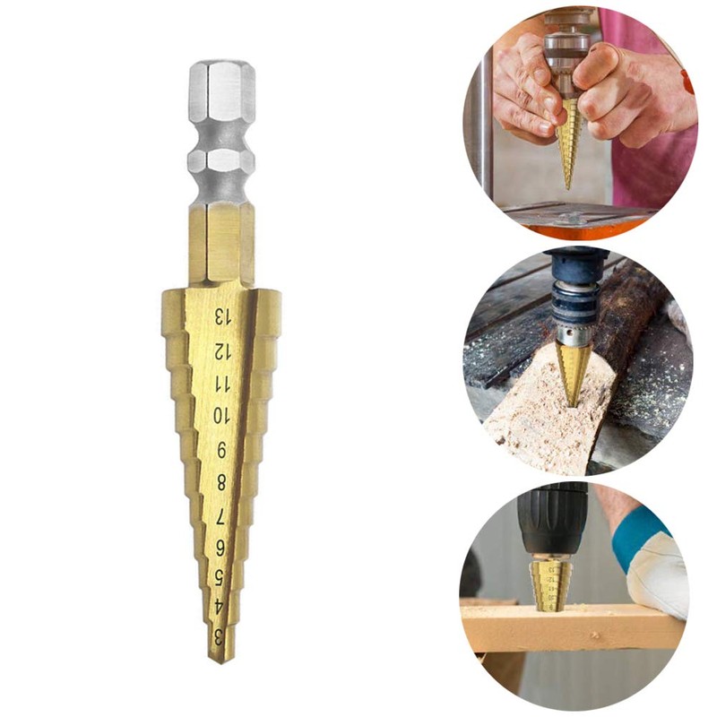 Saipor 3-13 mm Step Drill Cutter Titanium Coated Step Drill