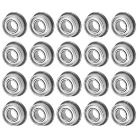 M METERXITY 20-Pack F686ZZ Flanged Ball Bearing, 3 x 7 x 3mm Double Metal Shielded Chrome Steel (GCr15) Flange Rip Bearings for Wheelbarrow/Printer/Fax Machines/Power Tools