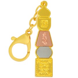 Feng Shui - Llavero blanco con diseño de diosa y pagoda, diseño de armonía, amuleto de buena suerte, regalo de Año Nuevo, W5508, Blanco, 5.11*0.66inch