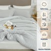 Quataly Light Grey Queen Comforter Set - 3 Pieces Seersucker