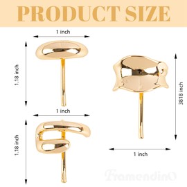 Framendino, 3 Pack Metal Ponytail Hair Buckles Gold Cuffs French Clip for Women