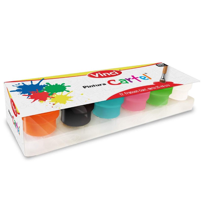 PINTURA VINCI CARTEL 12 PIEZAS DE 25 ML