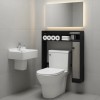 Adjustable Black Over The Toilet Storage Organizer 2 Tier Bathroom