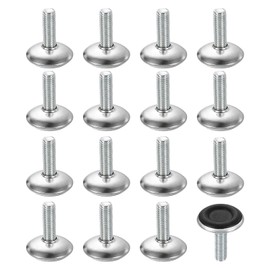 uxcell 16Pcs M8 Thread Furniture Feet Levelers, 28x25mm Adjustable Leveling Table Feet, Screw on Furniture Glide Leveling for Chair Stool Legs, Black