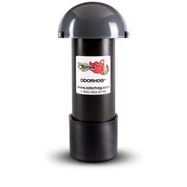 OdorHog Vent Stack Pipe Filter 4 Sizes, Black ABS with Mushroom Cap, Removes Outdoor Septic and Sewer Odors (3.0-inch)