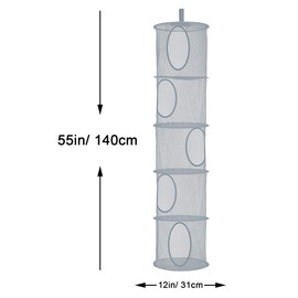 coastal rose Bolsas Organizadoras De Malla Para Ahorrar Espacio, Organizador De Almacenamiento Plegable, 5 Compartimentos, Organizador De Almacenamiento De Juguetes Para Habitación De Niños, Juguetes,